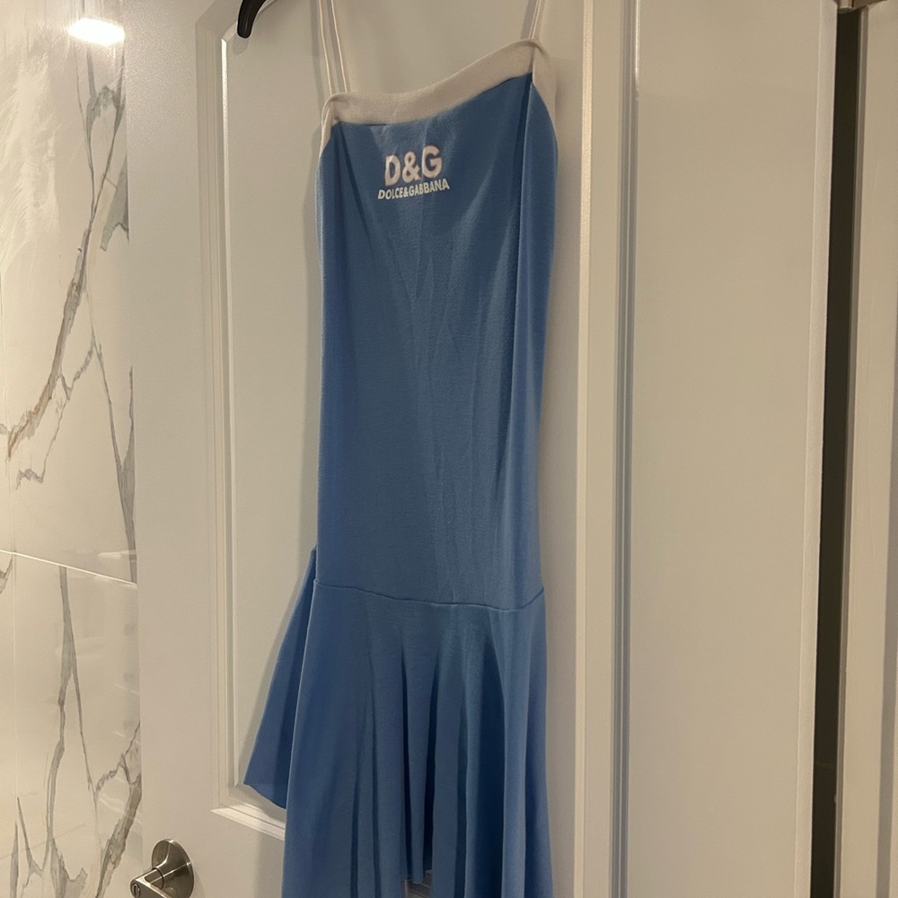 Dolce & Gabbana Light Blue Flared Dress